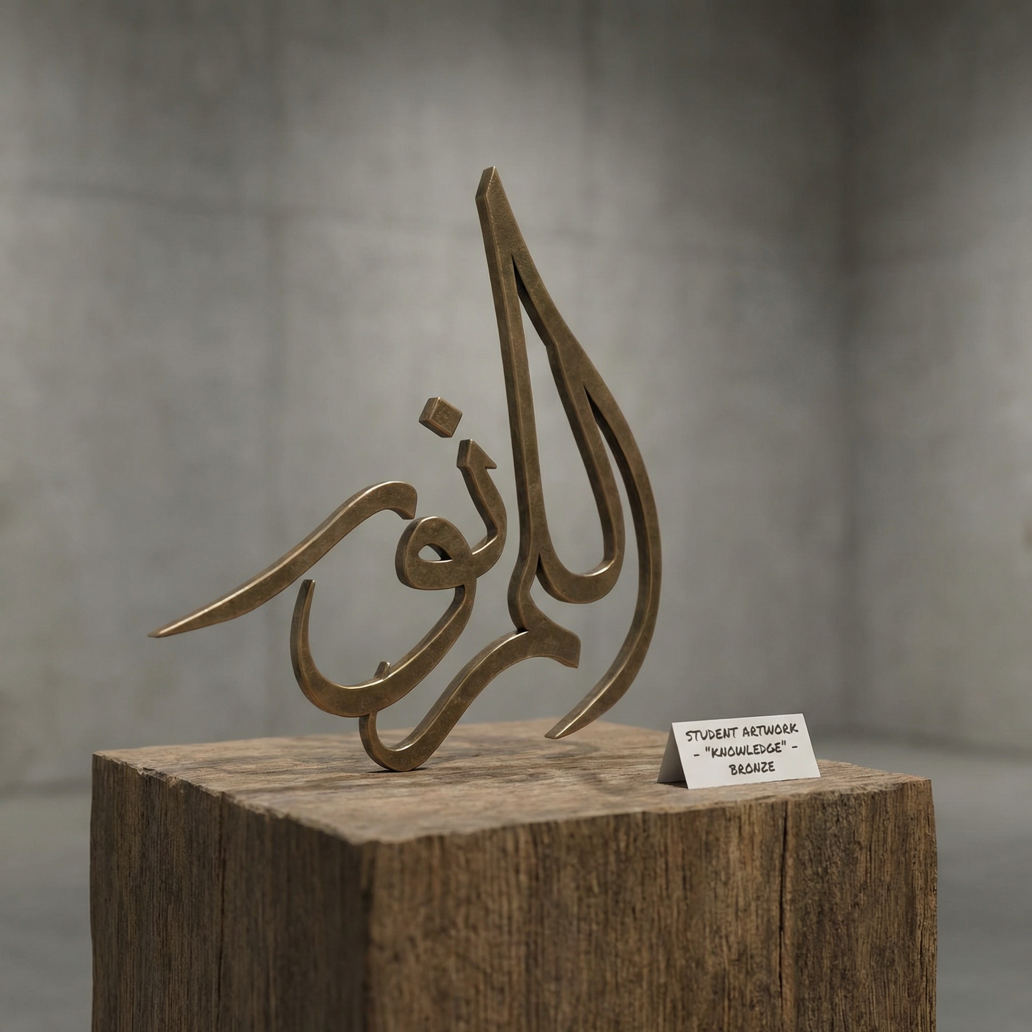 Minimal calligraphy sculpture